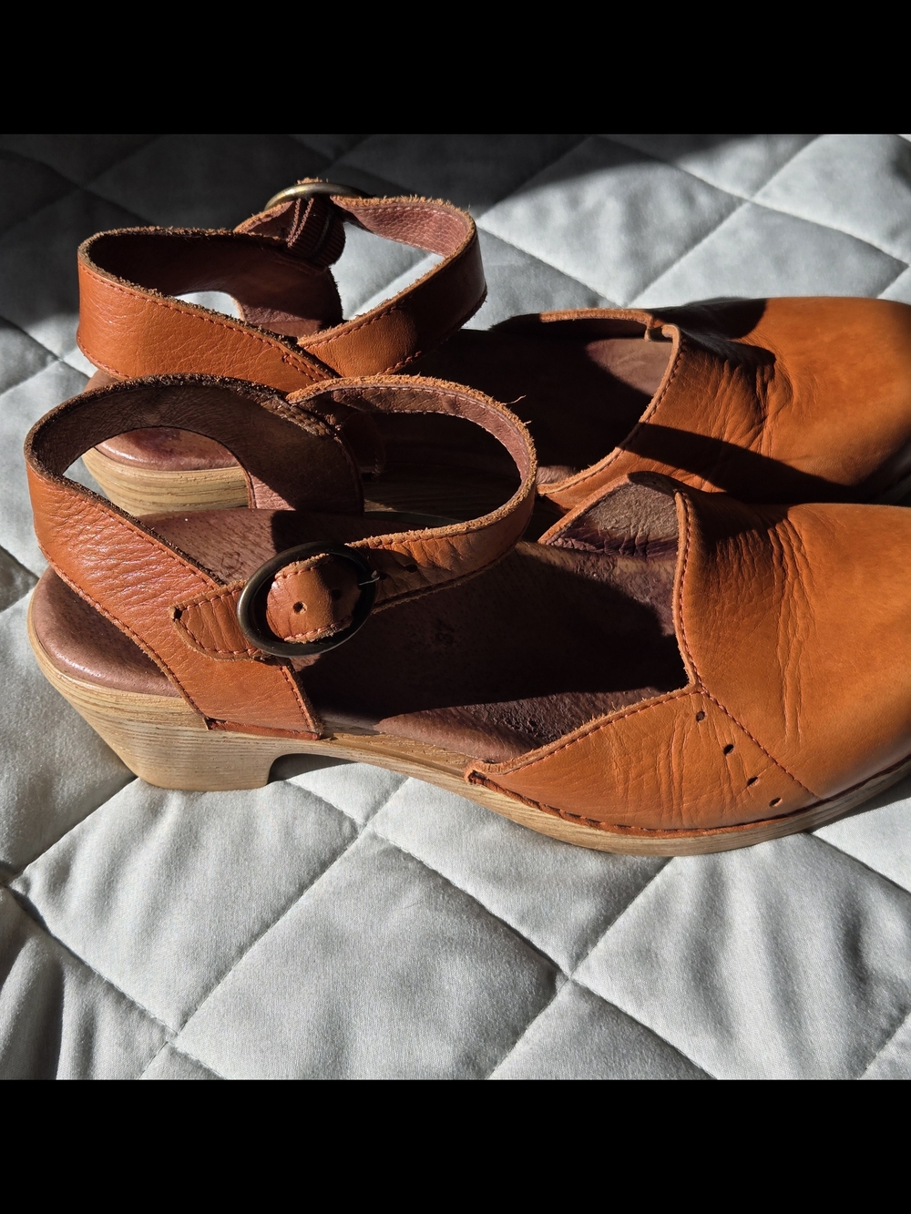 Dansko Tan Leather Mary Jane Clogs - Picture 3 of 5